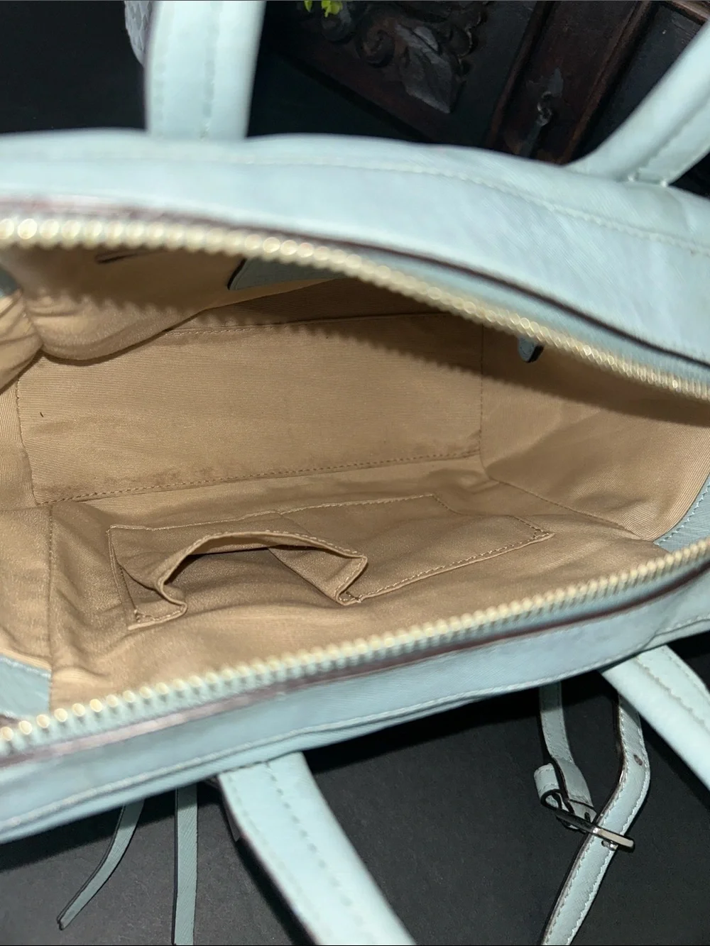 Coach Light Blue Leather Satchel with Top Handles